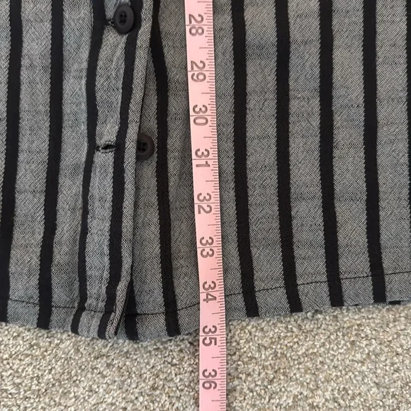 Ace & Jig Gray and Black Striped A-Line Button-Front Skirt - Picture 6 of 7